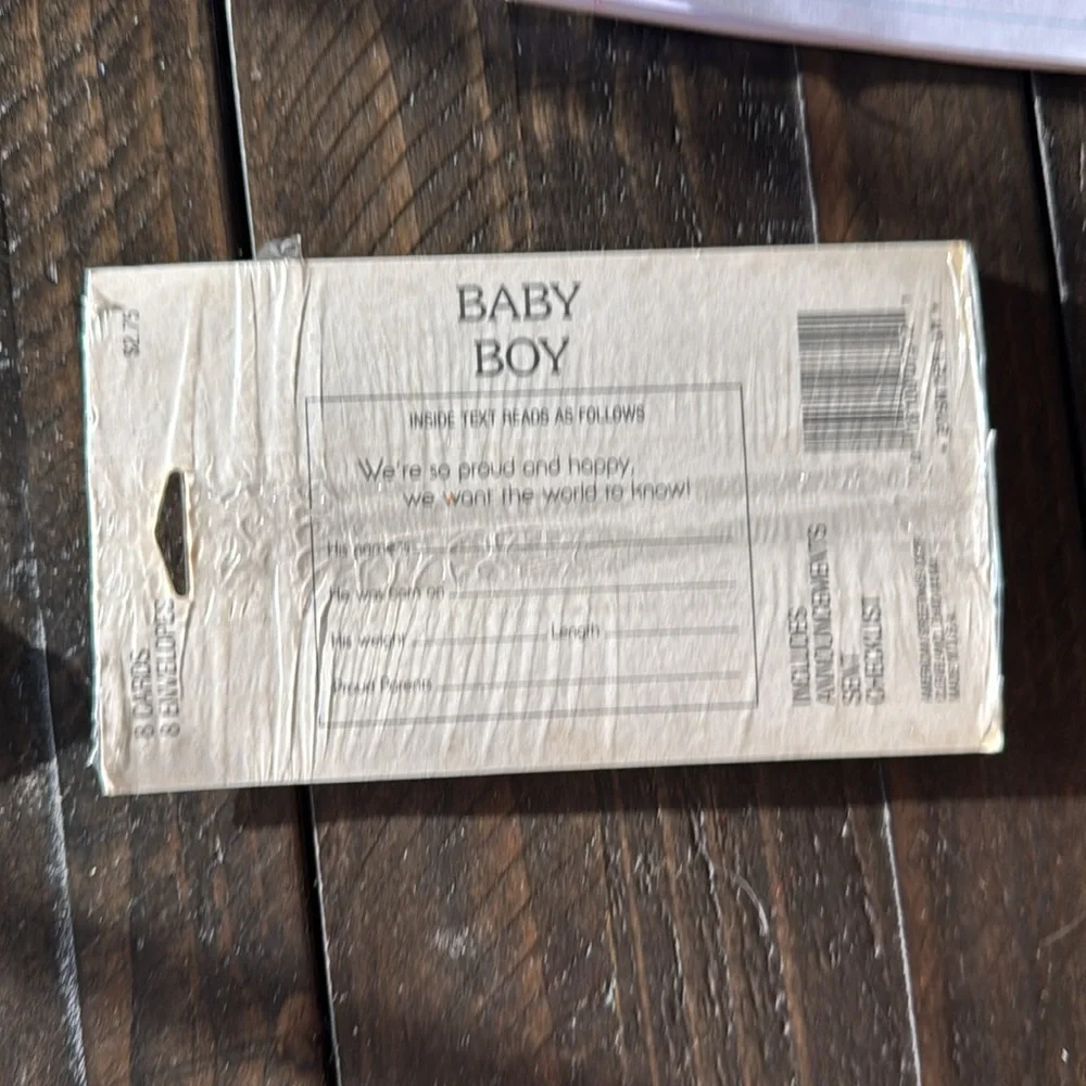 4 packages of vintage 1980s baby boy announcements.